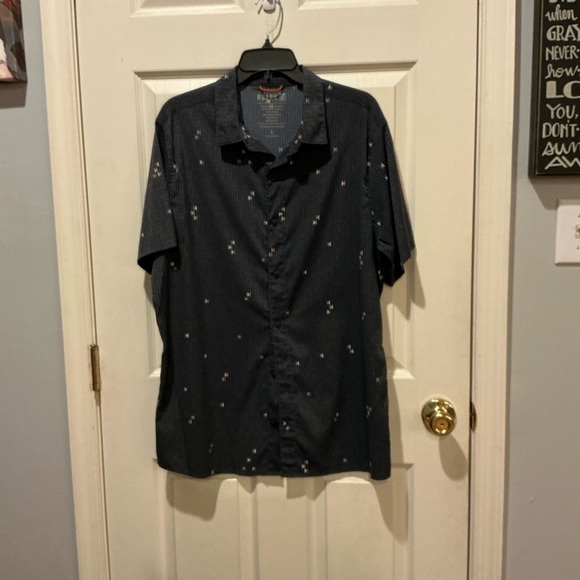 Roark Breathable Stretch Black Geometric Bless Up Mens Short Sleeve Shirt Large - Picture 7 of 10